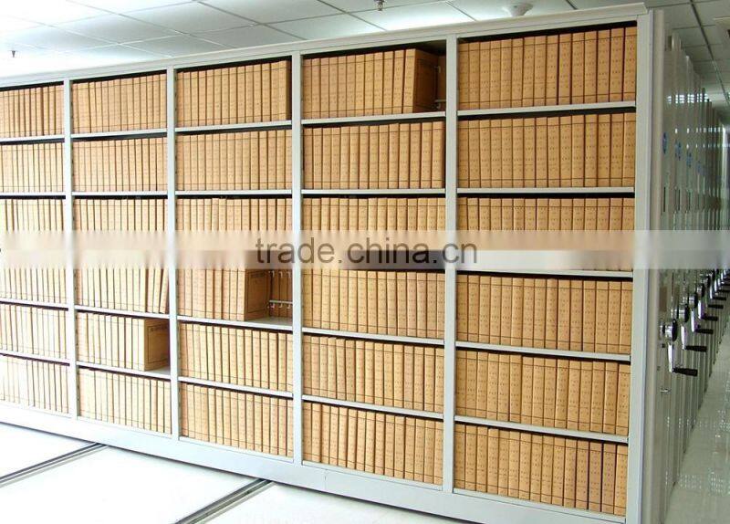 Library large capacity closed density steel mobile file storage cabinet for box files/mobile shelving system/mobile racking