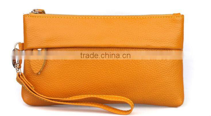 Wholesale Multifunction Women Ladies Genuine Leather Clutch Handbag Small Shoulder Bag Wallet Pouches Purse With Long Chain