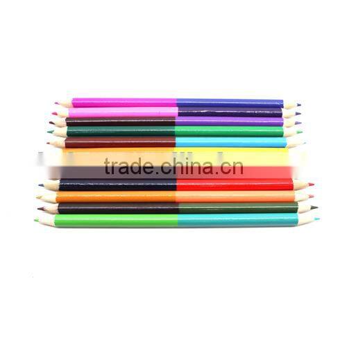 7" double color pencil set wooden double end color pencils
