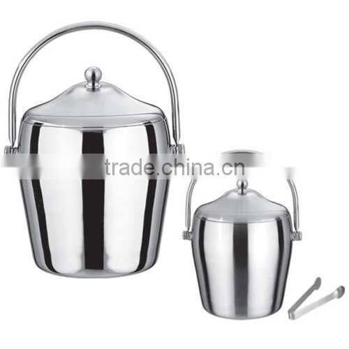 stainless steel double wall Ice bucket with lid