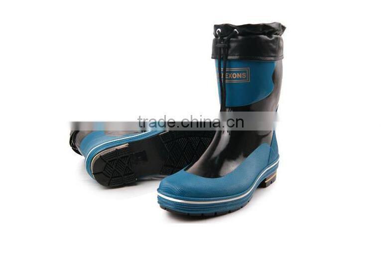 fashion design cheap cold-proof waterproof rubber boots with removable warm sock used as outdoor work boots in winter