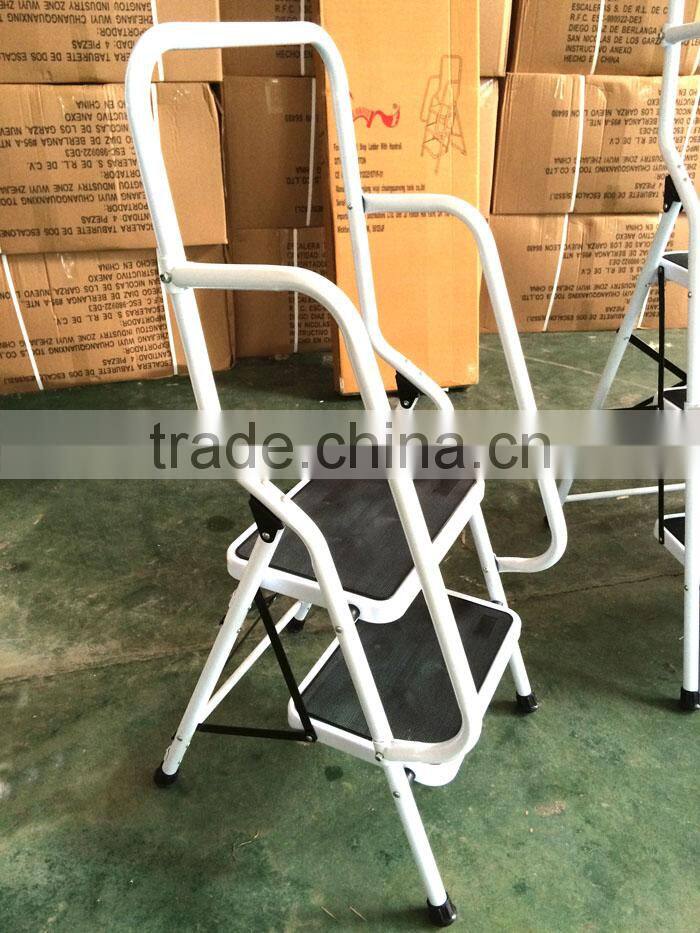 Rubber feet best selling 2 step ladder with handrails