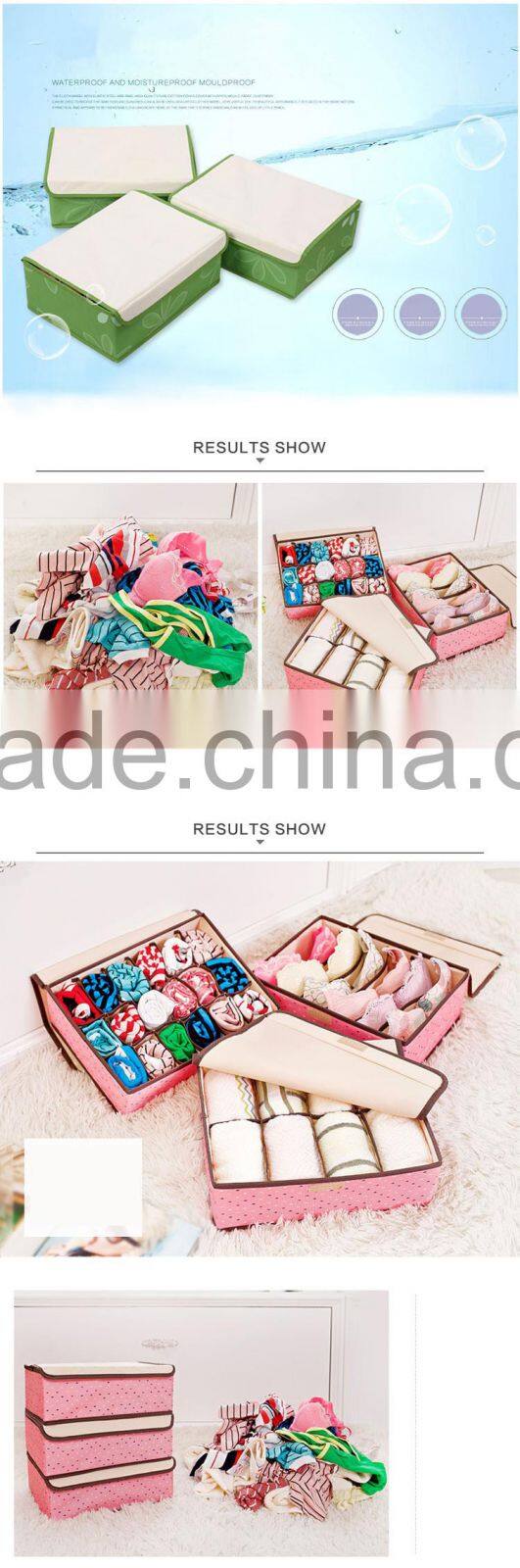 3Pcs oxford fabric Sock Bra Underwear Closet Drawer Organizer Storage Box