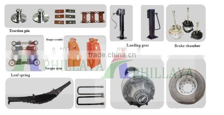 Phillaya semi trailer 2 axle 3 axle 20ton 30ton 40ton skeleton container utility trailer for sale