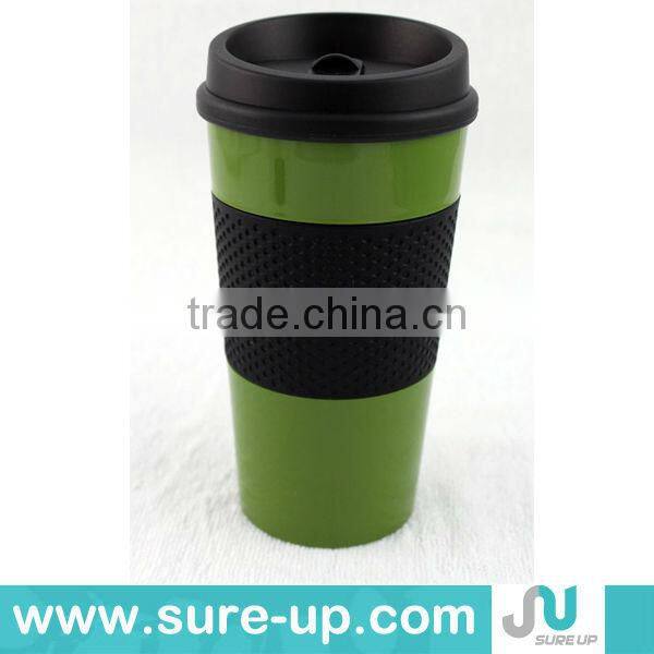 Clear plastic water cup with straw 16OZ