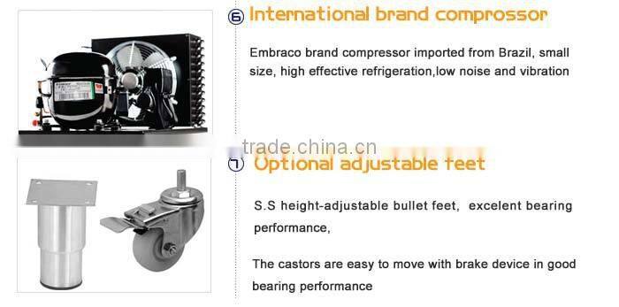 580L Restaurant Upright Glass Door Display Freezers/Glass Front Freezer/Small Display Freezer