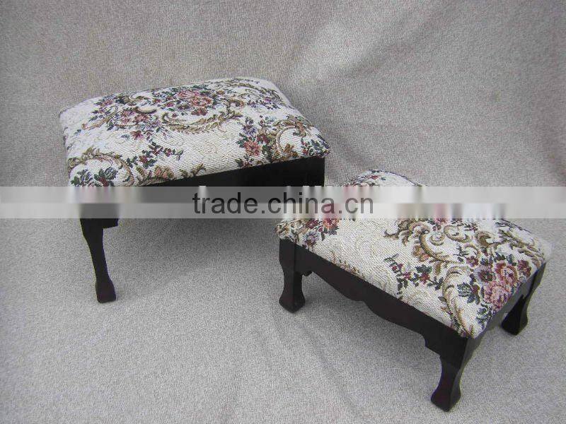 Nesting Wooden footstool/Set of two footrest
