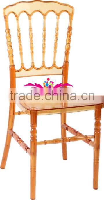 Crystal Amber Color Resin Wedding Napoleon Chair