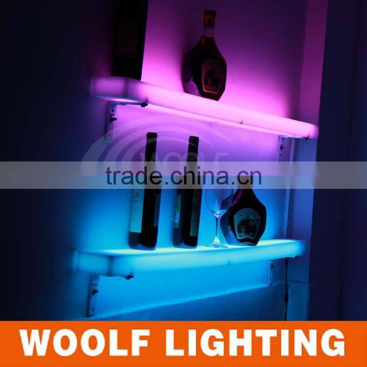 led colorful wall mounted wine rack shelf