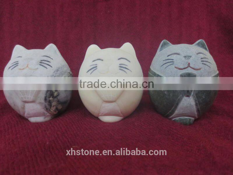 Mini cat stone scupture for hot sale