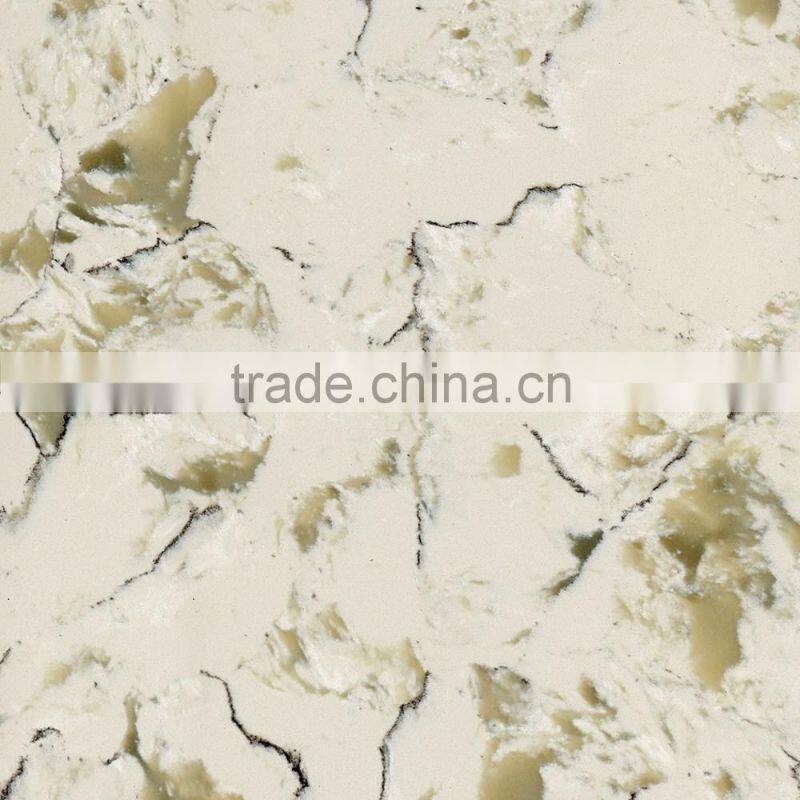 Beige color artificial quartz stone vanitytop with competitve price