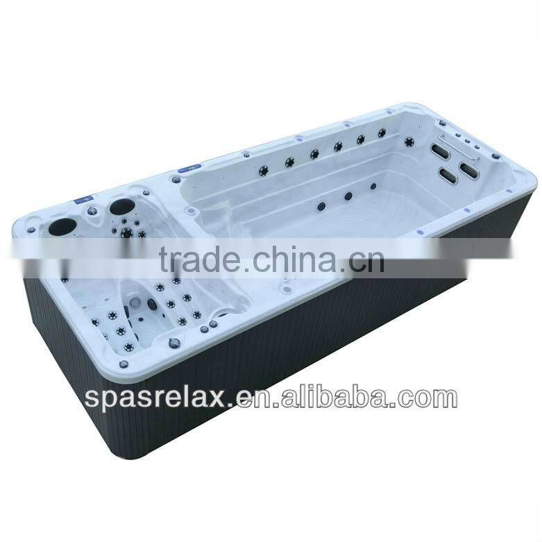 Newest Europe luxury big powerful jets TV outdoor spa hot tub swim spa pool jakuzzier function
