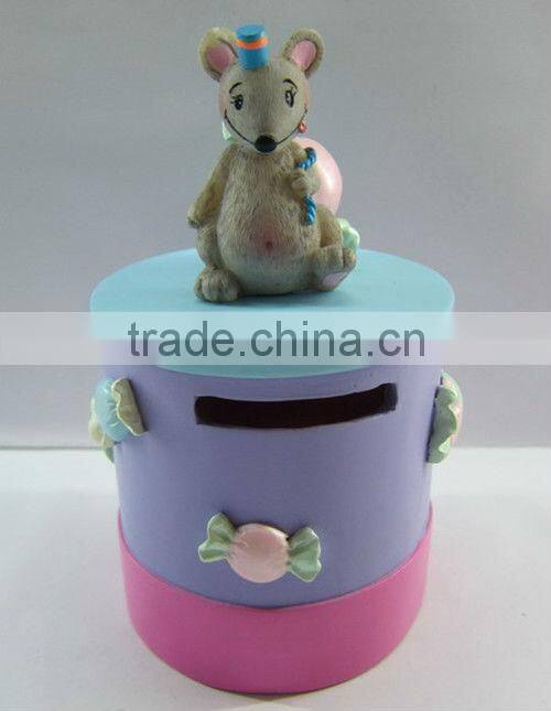 Artificial polyresin piggy coin box