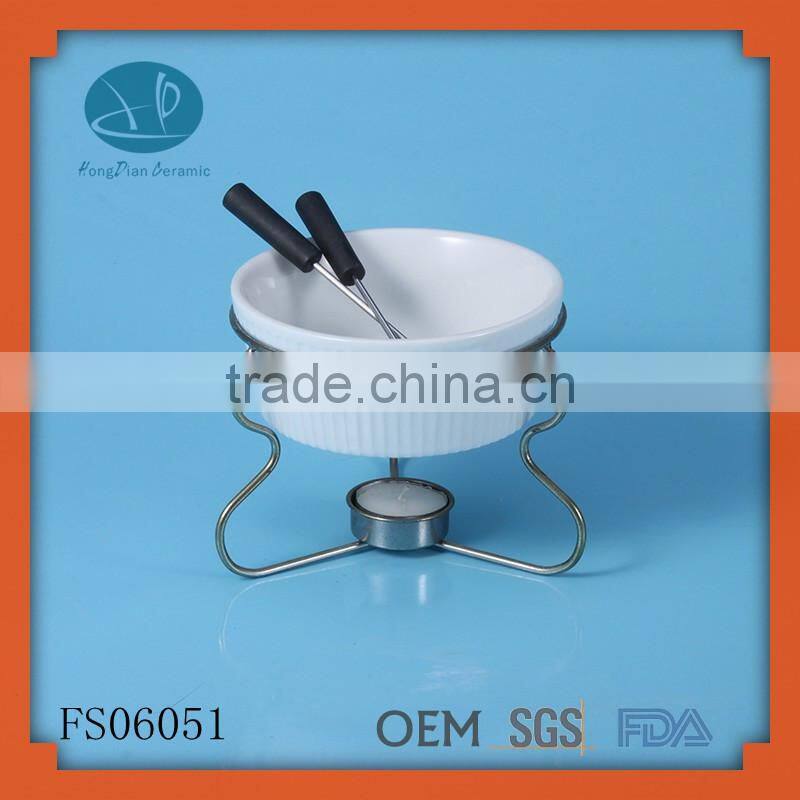 Mini ceramic chocolate Fondue Set