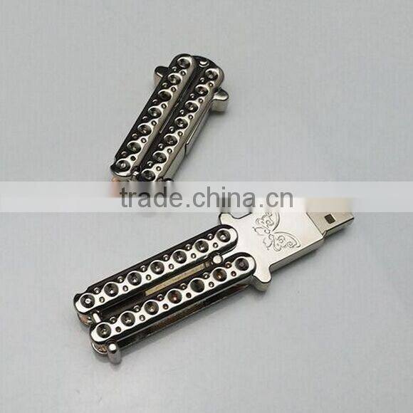 Newest products , Metal butterfly knife USB 2.0/3.0 16gb,32gb,64,gb usb flash drive for a gift