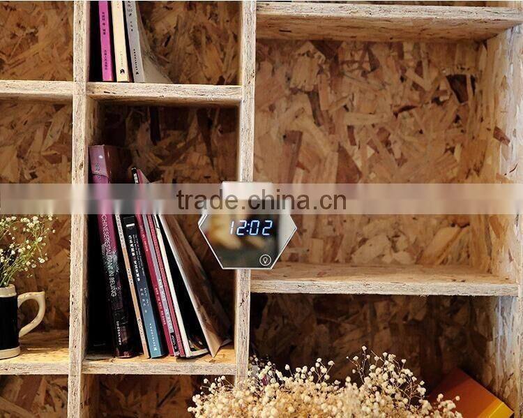 Latest Arrival Digital Alarm Clock With Make-up Mirror LED Night Light Digital Thermometer Multifunctional Wall Desk Clock