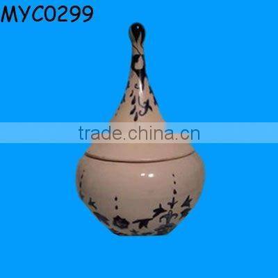Kitchen decoration white ceramic onion storage pot