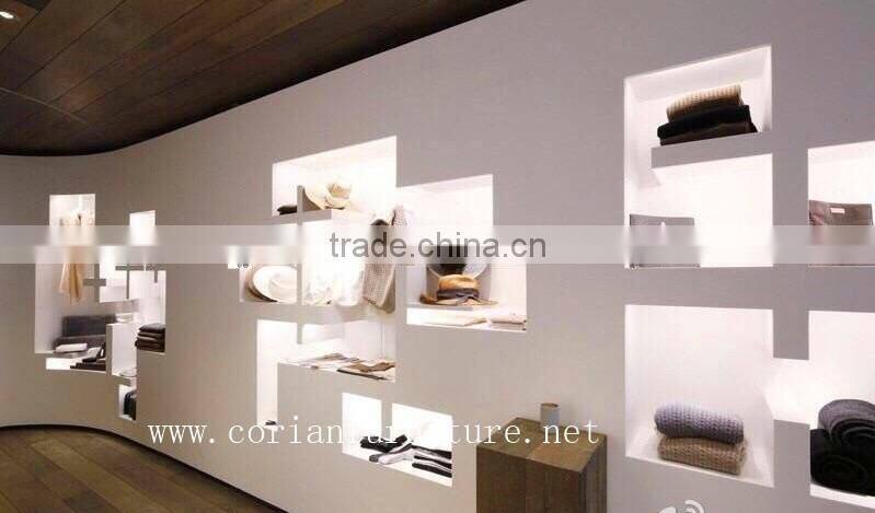 Acrylic solid surface corian modular designed shop display furniture