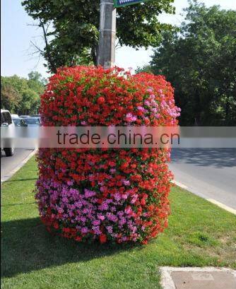 plastic vertical flowerpot Lamp Post Greening planter outdoor vertical flower planters