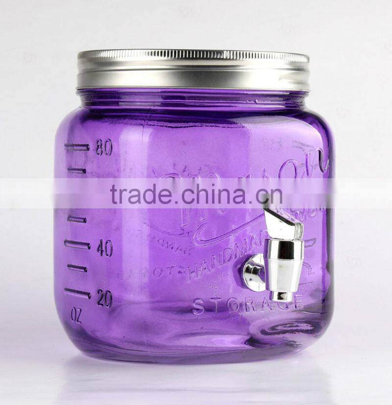 2.5L new style glass dispenser,MASON dispenser