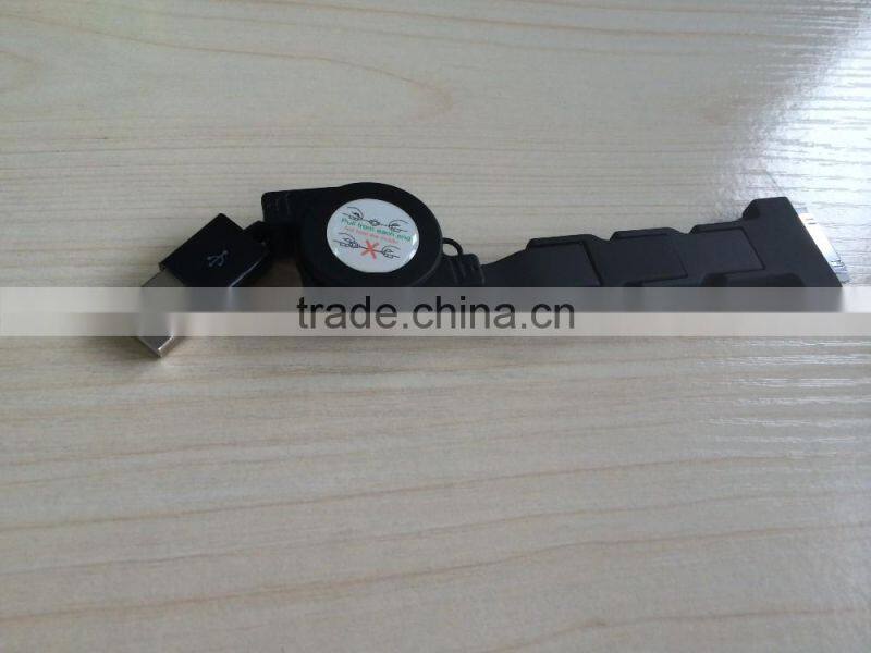 4 in 1 Retractable USB2.0 Data Sync Charger Cable for iPhone and Most Android Cell Phones, Tablets