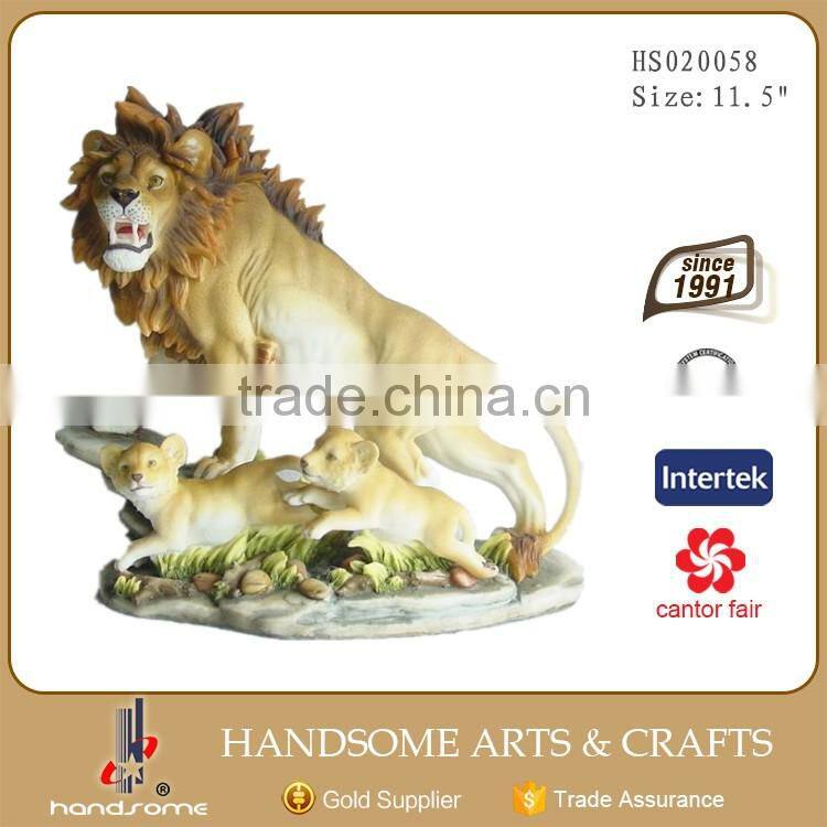 14 Inch Resin Craft Home Decor Lifelike Animal Lion Statues