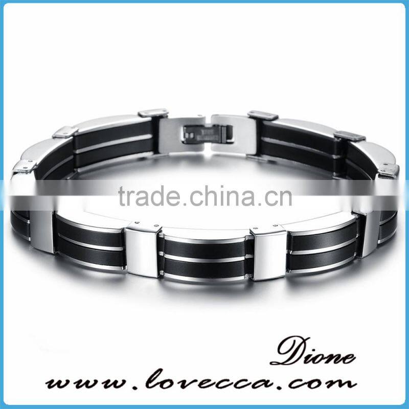 Wholesale stainless steel charm pu leather bracelet man