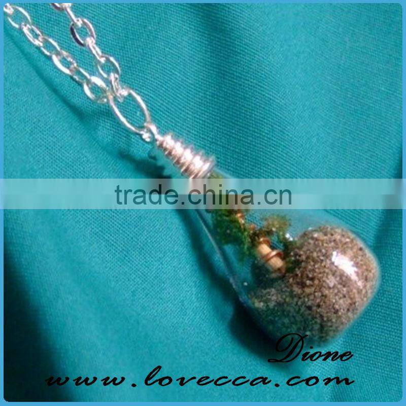 Hot selling DIY glass terrarium necklace & square glass ball necklace