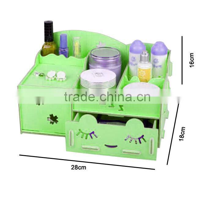 DIY Wooden 1-Drawer Cosmetic Organizer in Yellow