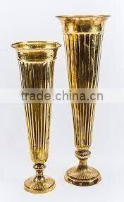 copper plated centerpiece metal vase