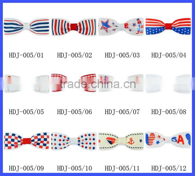 100% Polyester Green White Little Girl hair bow clip one size fit most