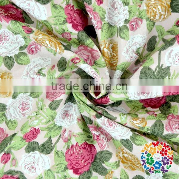 High Quality Cotton Colored Flower Printing Fabrics Polyester Cotton Fabric Organic Cotton Fabric Wholesale