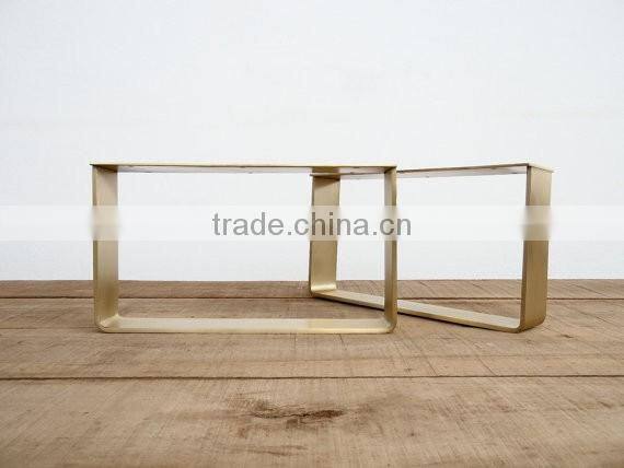 High quality brass flat soild steel metal table legs square for living room table