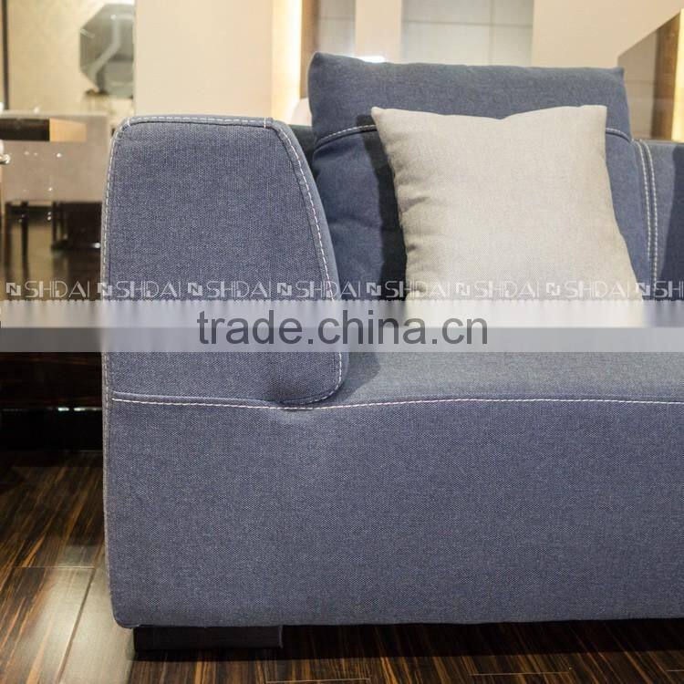 2016 Latest New L Shaped Sofa Designs Linen Fabric Sofa