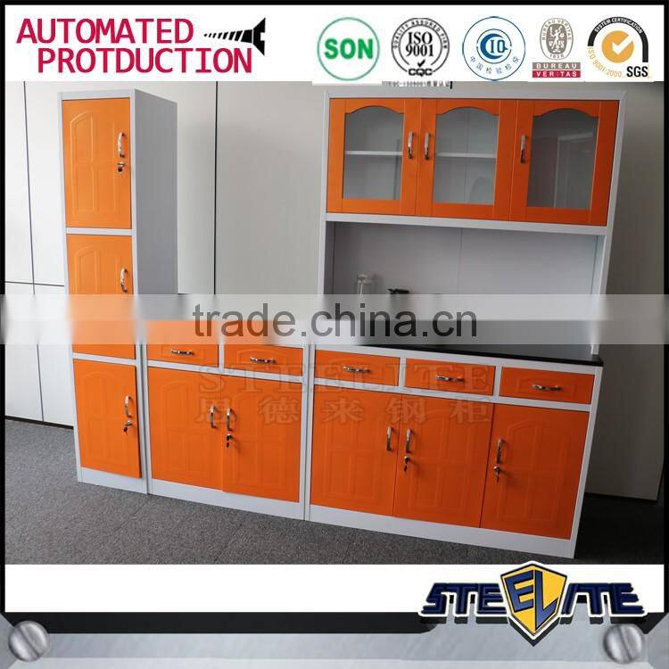 Hot sale in Zambia market kitchen cupboard steel kitchen cabinet set