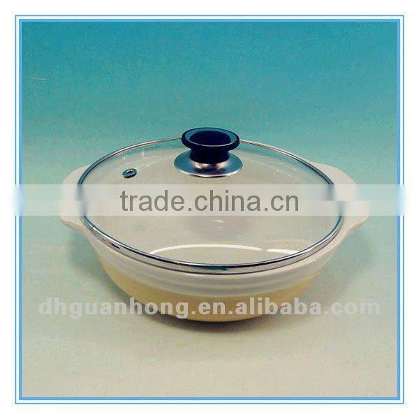New design ceramic soup bowl with glass lid