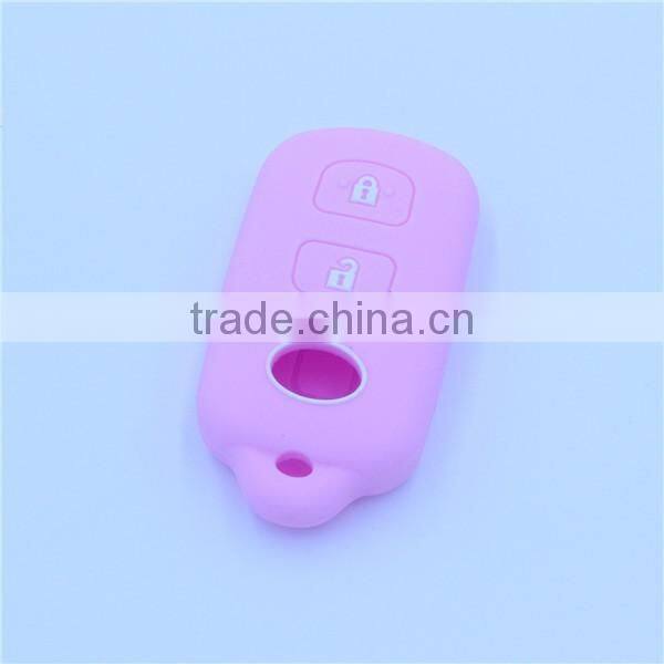 2 buttons silicone remote car key shell, car key cover for toyota with panic button