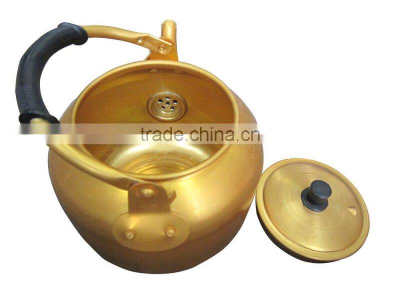 1.0L-10L hot Aluminum Yellow Kettle with inserted spout for sales