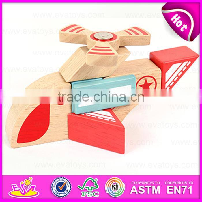 New design 37PCS DIY wooden puzzle 4D toy,High quality intelligent wooden diy car plane toy W03B044