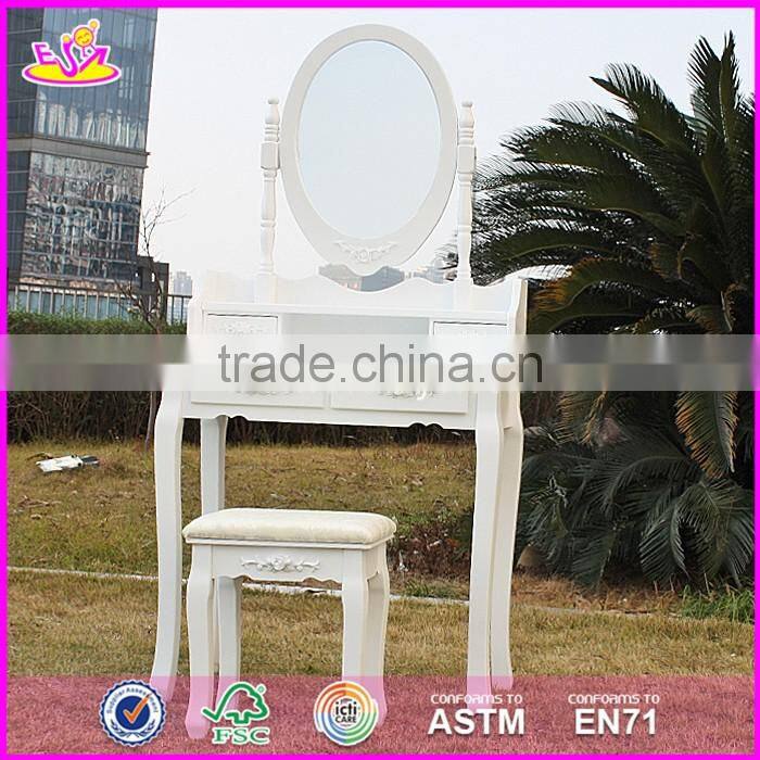 2017 New design luxurious bedroom solid wooden dressing table with drawers W08H071