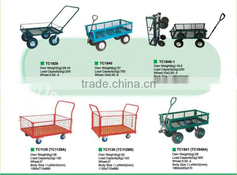 75L four wheel plastic tray garden dupm cart TC2145