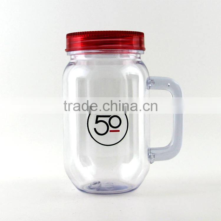 Eco-Friendly Feature 14OZ mason jar with handles