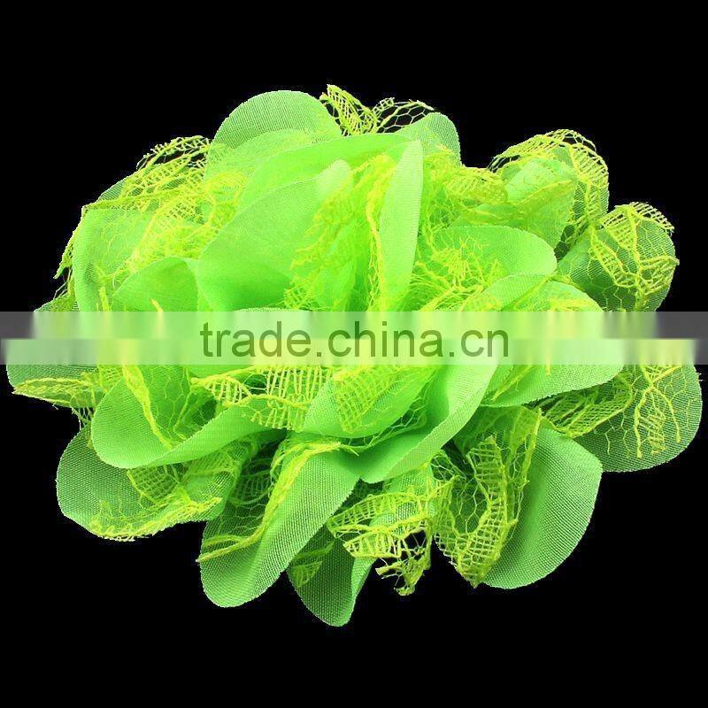chiffon and lace flower clip for kids hair accessories for baby girl