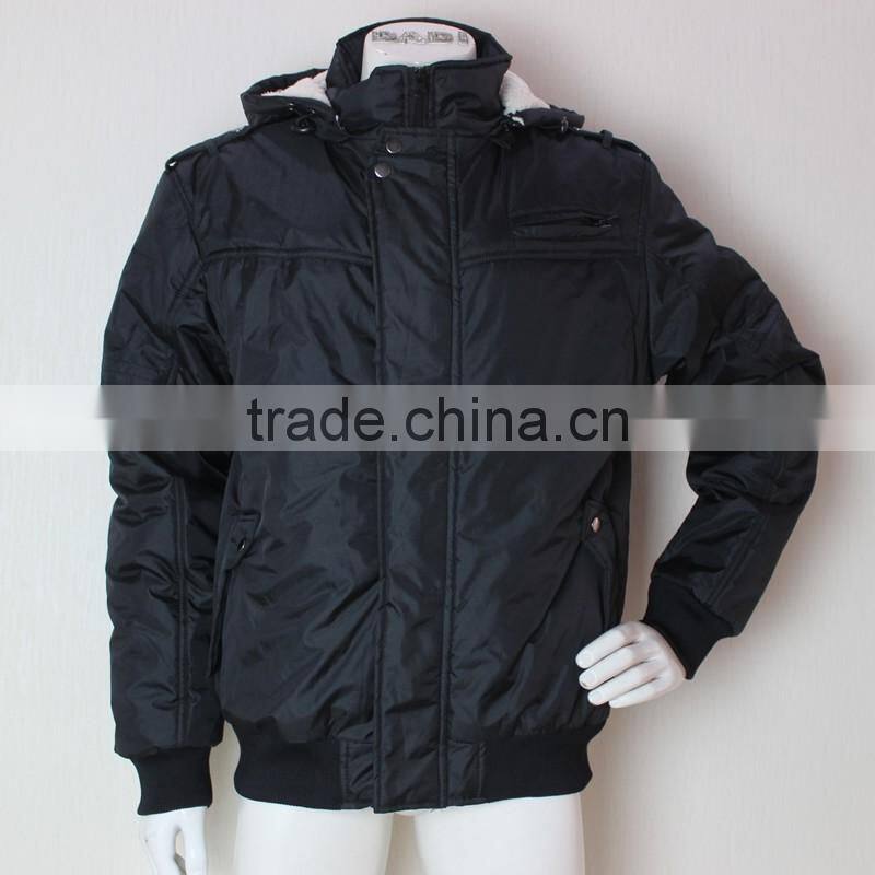 Black Light Padded Men Stock lot Winter Jacket 2016