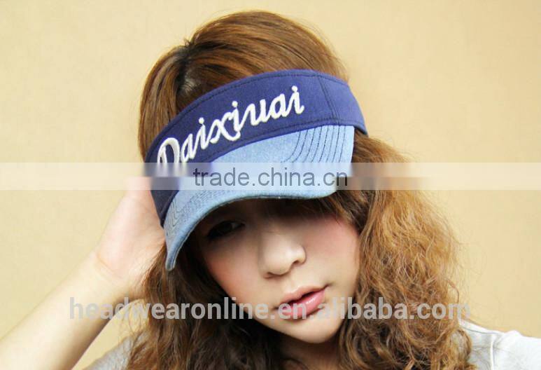 custom fashion sun visors with 3D embroidery