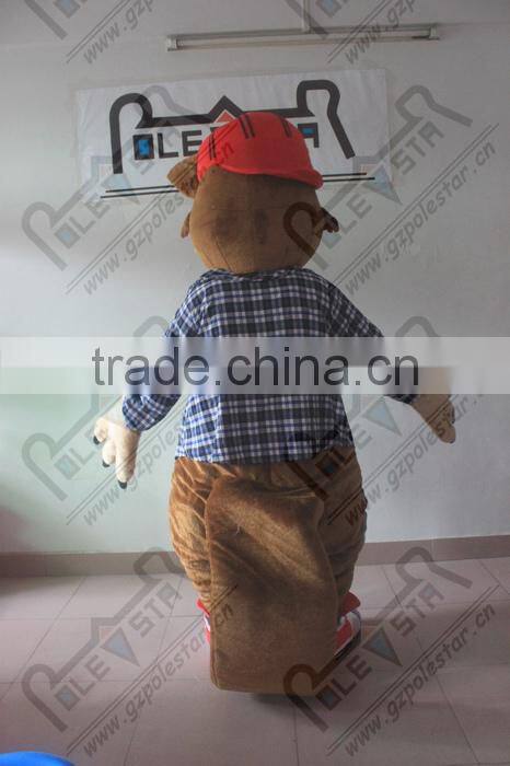 cartoon red hat squirrel mascot costume Leisure style squirrel costumes