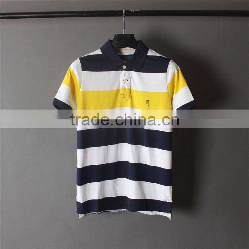 T Shirt Cotton Yarn Dyed Shirt , Polo Shirts Customized Logo ,Short Sleeve Yarn Dye Polo Shirt