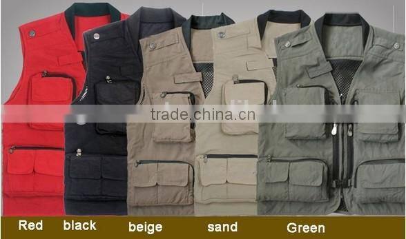 Fishing Multi-functional Vest Outdoor much pockets Hiking Outerwear Mens spring and autumn vest