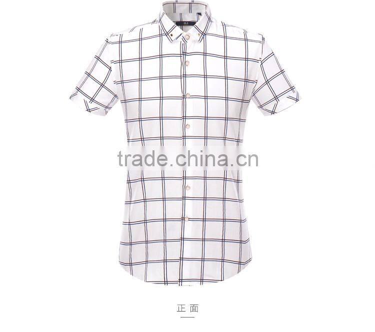 100% cotton shorts sleeve men shirts casual shirts custom plaid shirts