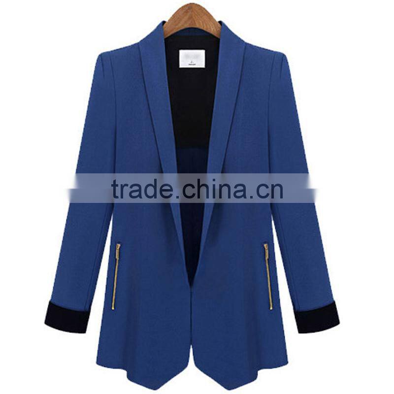 2015 new model ladies elegant good quality Classic look office wear workwear half sleeve formal jacket